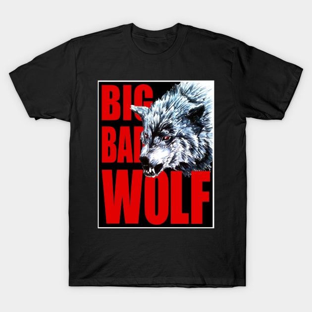 Big Bad Wolf (Red) T-Shirt by EmperorDinodude